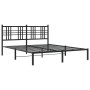 Estructura de cama con cabecero metal negro 150x200 cm de , Camas y somieres - Ref: Foro24-376326, Precio: 108,99 €, Descuent...