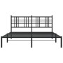 Estructura de cama con cabecero metal negro 150x200 cm de , Camas y somieres - Ref: Foro24-376326, Precio: 108,99 €, Descuent...