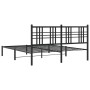 Estructura de cama con cabecero metal negro 150x200 cm de , Camas y somieres - Ref: Foro24-376326, Precio: 108,99 €, Descuent...