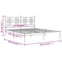 Estructura de cama con cabecero metal negro 150x200 cm de , Camas y somieres - Ref: Foro24-376326, Precio: 108,99 €, Descuent...