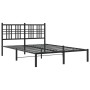 Bed frame with black metal headboard 140x190 cm by , Beds and slatted bases - Ref: Foro24-376324, Price: 105,99 €, Discount: %