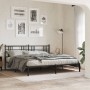 Bed frame with black metal headboard 193x203 cm by , Beds and slatted bases - Ref: Foro24-376330, Price: 118,86 €, Discount: %