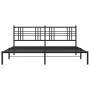 Bed frame with black metal headboard 193x203 cm by , Beds and slatted bases - Ref: Foro24-376330, Price: 118,86 €, Discount: %