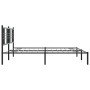 Bed frame with black metal headboard 193x203 cm by , Beds and slatted bases - Ref: Foro24-376330, Price: 118,86 €, Discount: %