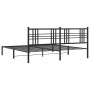 Bed frame with black metal headboard 193x203 cm by , Beds and slatted bases - Ref: Foro24-376330, Price: 118,86 €, Discount: %