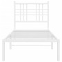 Metal bed frame with white headboard 80x200 cm by , Beds and slatted bases - Ref: Foro24-376364, Price: 65,99 €, Discount: %