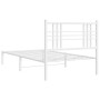 Estructura de cama de metal con cabecero blanco 90x200 cm