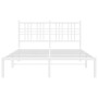 Bettgestell aus Metall mit weißem Kopfteil 120x190 cm von , Betten und Lattenroste - Ref: Foro24-376370, Preis: 101,36 €, Rab...