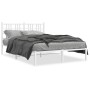 Metal bed frame with white headboard 135x190 cm by , Beds and slatted bases - Ref: Foro24-376372, Price: 104,99 €, Discount: %