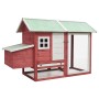 Solid pine and red fir wood chicken coop 170x81x110 cm by vidaXL, Cages and habitats for small animals - Ref: Foro24-170863, ...