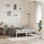 Metal bed frame with white headboard 135x190 cm by , Beds and slatted bases - Ref: Foro24-376372, Price: 104,99 €, Discount: %