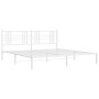 Metal bed frame with white headboard 193x203 cm by , Beds and slatted bases - Ref: Foro24-376379, Price: 118,99 €, Discount: %