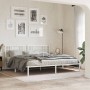 Metal bed frame with white headboard 193x203 cm by , Beds and slatted bases - Ref: Foro24-376379, Price: 118,99 €, Discount: %