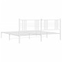 Metal bed frame with white headboard 193x203 cm by , Beds and slatted bases - Ref: Foro24-376379, Price: 118,99 €, Discount: %