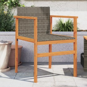 Garden chairs 2 pcs solid wood and gray synthetic rattan by , Garden chairs - Ref: Foro24-368709, Price: 117,24 €, Discount: %