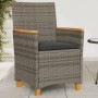 Garden chairs and cushions 2 pcs gray PE rattan and solid wood by , Garden chairs - Ref: Foro24-368721, Price: 203,99 €, Disc...