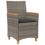 Garden chairs and cushions 2 pcs gray PE rattan and solid wood by , Garden chairs - Ref: Foro24-368721, Price: 203,99 €, Disc...