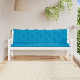 Garden bench cushions 2 pcs light blue 180x50x7 cm by , Cushions for chairs and sofas - Ref: Foro24-361720, Price: 42,99 €, D...