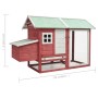 Solid pine and red fir wood chicken coop 170x81x110 cm by vidaXL, Cages and habitats for small animals - Ref: Foro24-170863, ...