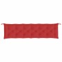 Cojines de banco de jardín 2 uds tela Oxford rojo 200x50x7 cm