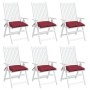 Cojines silla de jardín 6 uds tela Oxford rojo tinto 40x40x7 cm