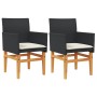 Garden chairs with cushion 2 pcs black PE rattan and acacia wood by , Garden chairs - Ref: Foro24-368714, Price: 194,99 €, Di...