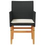 Garden chairs with cushion 2 pcs black PE rattan and acacia wood by , Garden chairs - Ref: Foro24-368714, Price: 194,99 €, Di...