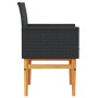 Garden chairs with cushion 2 pcs black PE rattan and acacia wood by , Garden chairs - Ref: Foro24-368714, Price: 194,99 €, Di...