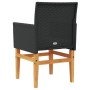 Garden chairs with cushion 2 pcs black PE rattan and acacia wood by , Garden chairs - Ref: Foro24-368714, Price: 194,99 €, Di...