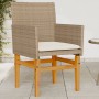 Garden chairs with cushion 2 pcs beige PE rattan and acacia wood by , Garden chairs - Ref: Foro24-368716, Price: 197,99 €, Di...