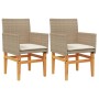 Garden chairs with cushion 2 pcs beige PE rattan and acacia wood by , Garden chairs - Ref: Foro24-368716, Price: 197,99 €, Di...