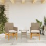 Garden chairs with cushion 2 pcs beige PE rattan and acacia wood by , Garden chairs - Ref: Foro24-368716, Price: 197,99 €, Di...