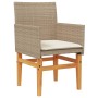 Garden chairs with cushion 2 pcs beige PE rattan and acacia wood by , Garden chairs - Ref: Foro24-368716, Price: 197,99 €, Di...