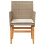 Garden chairs with cushion 2 pcs beige PE rattan and acacia wood by , Garden chairs - Ref: Foro24-368716, Price: 197,99 €, Di...