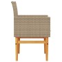 Garden chairs with cushion 2 pcs beige PE rattan and acacia wood by , Garden chairs - Ref: Foro24-368716, Price: 197,99 €, Di...