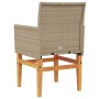 Garden chairs with cushion 2 pcs beige PE rattan and acacia wood by , Garden chairs - Ref: Foro24-368716, Price: 197,99 €, Di...