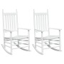 Rocking chairs with curved seats 2 pcs solid white fir wood by , Garden chairs - Ref: Foro24-3281588, Price: 236,99 €, Discou...