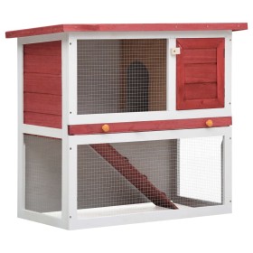 Rabbit cage with 1 red wooden door by vidaXL, Cages and habitats for small animals - Ref: Foro24-170833, Price: 95,99 €, Disc...