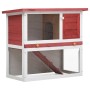 Rabbit cage with 1 red wooden door by vidaXL, Cages and habitats for small animals - Ref: Foro24-170833, Price: 104,44 €, Dis...