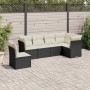 6-teiliges Gartensofa-Set und schwarze synthetische Rattankissen von , Gartensets - Ref: Foro24-3249535, Preis: 363,59 €, Rab...