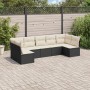 7-teiliges Garten-Essset und schwarze Kissen aus synthetischem Rattan von , Gartensets - Ref: Foro24-3249265, Preis: 417,95 €...