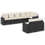 8-teiliges Gartensofa-Set und schwarze synthetische Rattankissen von , Modulare Sofas für den Außenbereich - Ref: Foro24-3251...