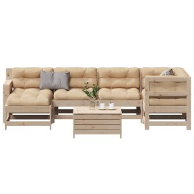 Garden furniture set 7 pieces and cushions solid pine wood by , Garden sets - Ref: Foro24-3250920, Price: 661,56 €, Discount: %