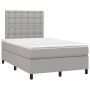 Box spring bed with light gray fabric mattress 120x190 cm by , Beds and slatted bases - Ref: Foro24-3269909, Price: 407,70 €,...