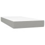 Cama box spring con colchón tela gris claro 120x190 cm