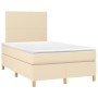 Cama box spring con colchón tela color crema 120x190 cm de , Camas y somieres - Ref: Foro24-3269921, Precio: 411,47 €, Descue...