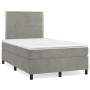 Boxspringbett mit hellgrauer Samtmatratze 120x190 cm von , Betten und Lattenroste - Ref: Foro24-3269989, Preis: 434,99 €, Rab...