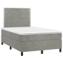 Box spring bed with light gray velvet mattress 120x190 cm by , Beds and slatted bases - Ref: Foro24-3269989, Price: 411,47 €,...