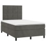 Box spring bed with dark gray velvet mattress 120x190 cm by , Beds and slatted bases - Ref: Foro24-3269996, Price: 422,99 €, ...