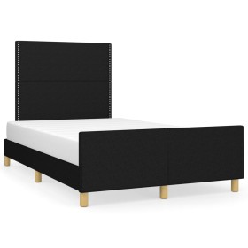 Bed frame with black fabric headboard 120x190 cm by , Beds and slatted bases - Ref: Foro24-3270508, Price: 174,99 €, Discount: %